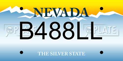 B488LL Nevada License Plate