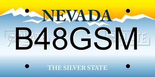 B48GSM Nevada License Plate