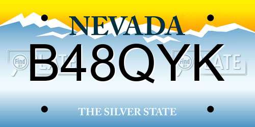 B48QYK Nevada License Plate
