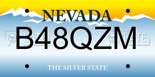 B48QZM Nevada License Plate