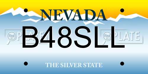 B48SLL Nevada License Plate