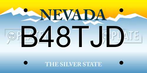 B48TJD Nevada License Plate