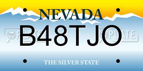 B48TJO Nevada License Plate