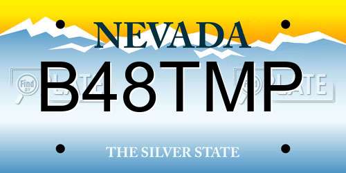 B48TMP Nevada License Plate