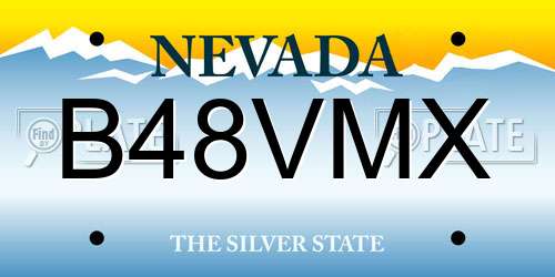 B48VMX Nevada License Plate