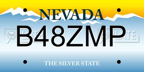 B48ZMP Nevada License Plate