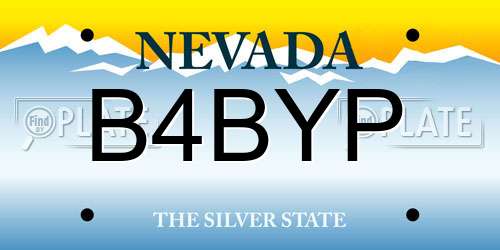 B4BYP Nevada License Plate