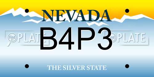 B4P3 Nevada License Plate