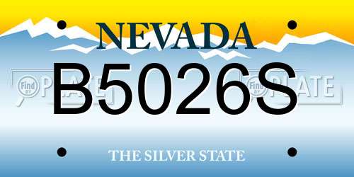 B5026S Nevada License Plate