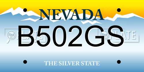 B502GS Nevada License Plate