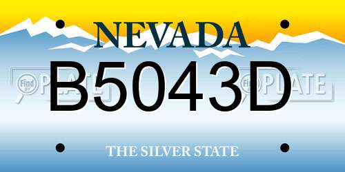 B5043D Nevada License Plate