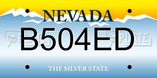 B504ED Nevada License Plate