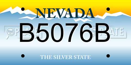 B5076B Nevada License Plate