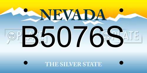 B5076S Nevada License Plate