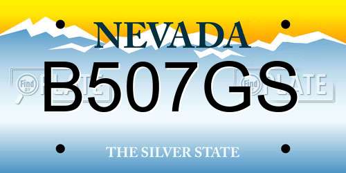 B507GS Nevada License Plate