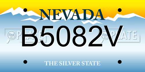B5082V Nevada License Plate