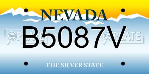 B5087V Nevada License Plate