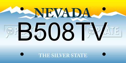 B508TV Nevada License Plate