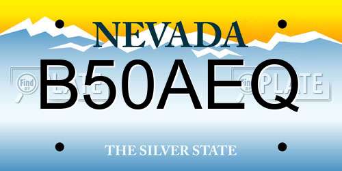 B50AEQ Nevada License Plate