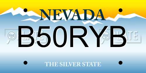 B50RYB Nevada License Plate