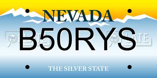 B50RYS Nevada License Plate
