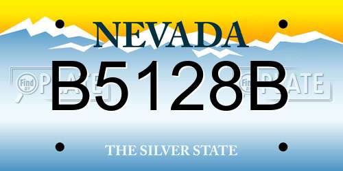 B5128B Nevada License Plate