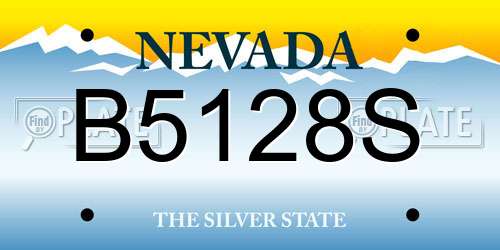 B5128S Nevada License Plate