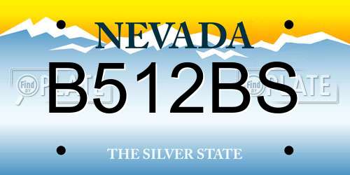 B512BS Nevada License Plate