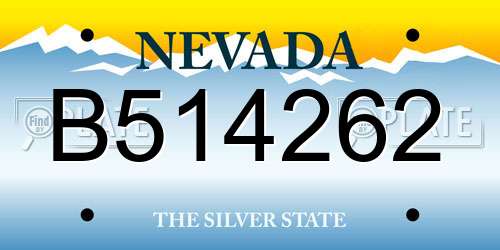 B514262 Nevada License Plate