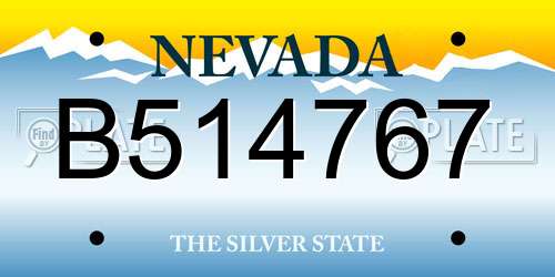 B514767 Nevada License Plate