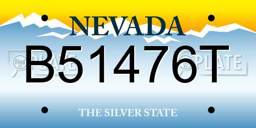 B51476T Nevada License Plate