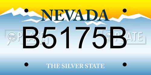 B5175B Nevada License Plate
