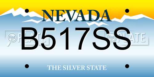 B517SS Nevada License Plate