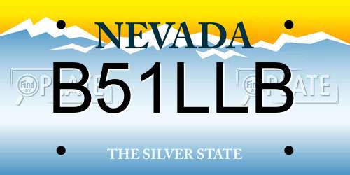 B51LLB Nevada License Plate