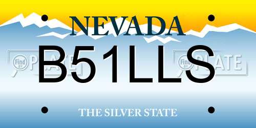 B51LLS Nevada License Plate