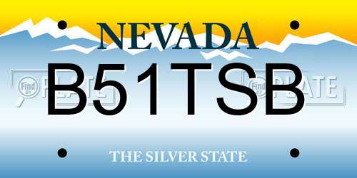 B51TSB Nevada License Plate