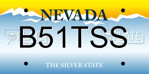 B51TSS Nevada License Plate