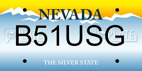 B51USG Nevada License Plate