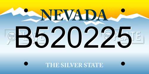 B520225 Nevada License Plate