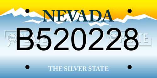B520228 Nevada License Plate