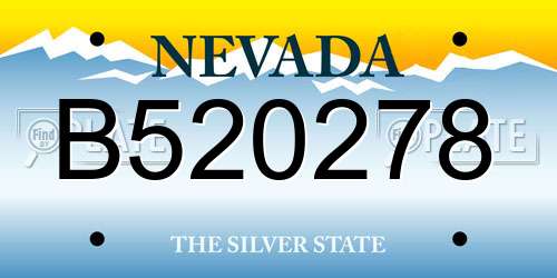 B520278 Nevada License Plate
