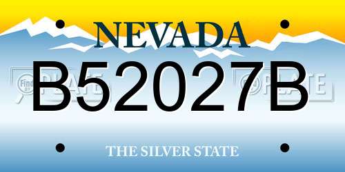 B52027B Nevada License Plate
