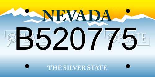 B520775 Nevada License Plate