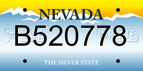 B520778 Nevada License Plate