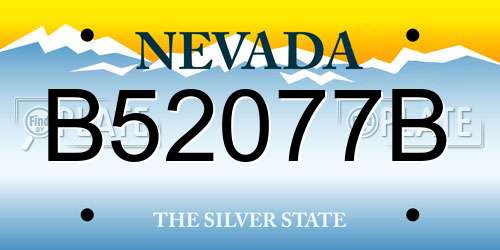 B52077B Nevada License Plate