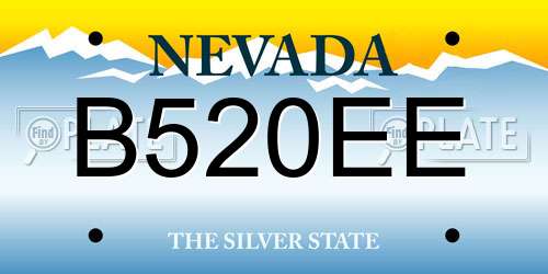 B520EE Nevada License Plate