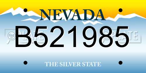 B521985 Nevada License Plate