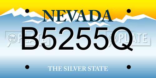 B5255Q Nevada License Plate