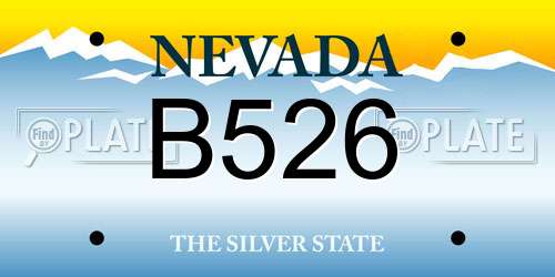 B526 Nevada License Plate