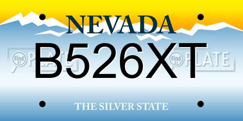 B526XT Nevada License Plate